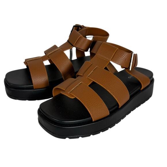 Torrid Flatform Gladiator SZ 11.5 Brown Chunky Faux Leather Platform Sandal NWT - Picture 3 of 6